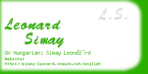 leonard simay business card